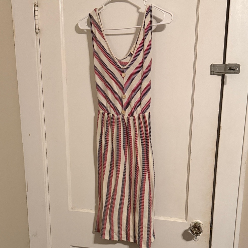 Caution To The Wind Multicolor Striped Midi Dress